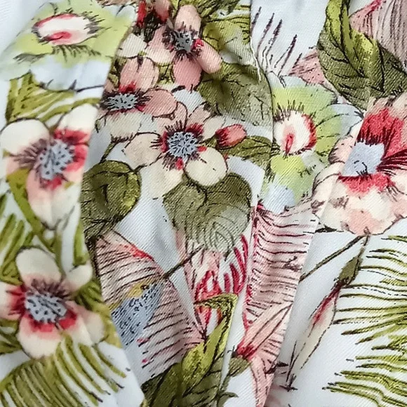 J Jill Shorts Women's Size 4X‎ Tropical Bird Floral Pull-on Drawstring Ti… - Picture 8 of 12